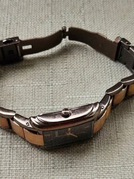 Fossil Women Watch Tank 23mm Copper Brown Metallic Wristwatch New Battery 6\